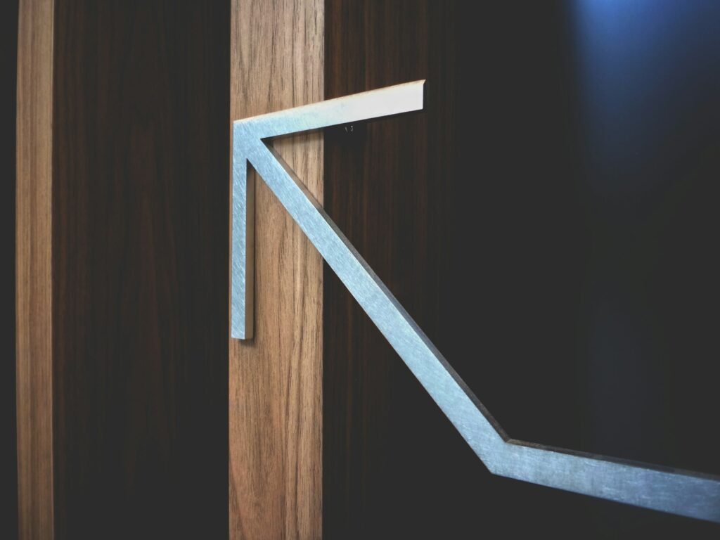 Door frame + lever detail — Villa Azure